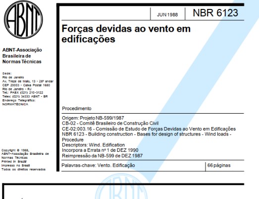 NBR 6123. NBR 6123.
